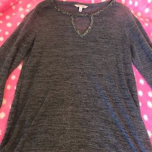 Juicy Couture 3/4 sleeve top Grey/Black Medium